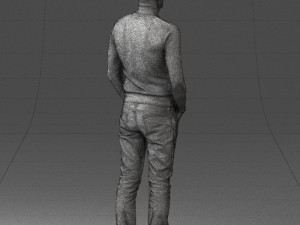 man in brown acket 0363 3D Model