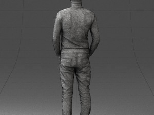 man in brown acket 0363 3D Model