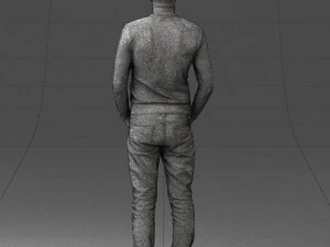 man in brown acket 0363 3D Model