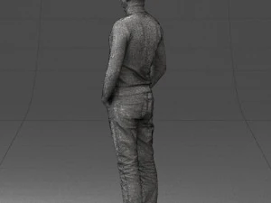 man in brown acket 0363 3D Model