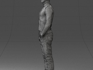 man in brown acket 0363 3D Model