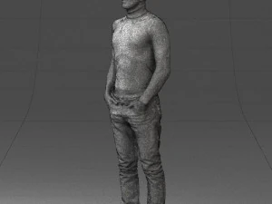 man in brown acket 0363 3D Model