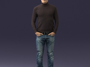 man in brown jacket 0363 3d print ready 3D-Druckmodell