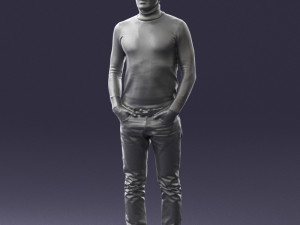 man in brown jacket 0363 3d print ready 3D-Druckmodell
