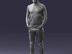 man in brown jacket 0363 3d print ready 3D Print Model