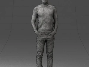 man in brown jacket 0363 3d print ready 3D Print Model