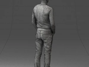 man in brown jacket 0363 3d print ready 3D Print Model
