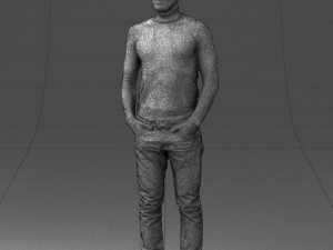 man in brown jacket 0363 3d print ready 3D-Druckmodell