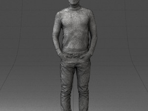 man in brown jacket 0363 3d print ready 3D-Druckmodell