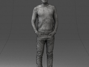 man in brown jacket 0363 3d print ready 3D-Druckmodell
