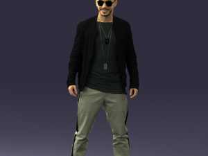 smile man in grey trousers 0362 3D Model