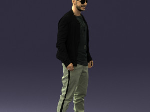 smile man in grey trousers 0362 3D 모델
