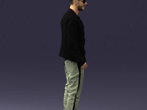 smile man in grey trousers 0362 3D 모델