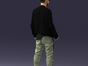 smile man in grey trousers 0362 3D 모델