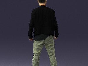 smile man in grey trousers 0362 3D 모델