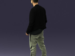 smile man in grey trousers 0362 3D 모델