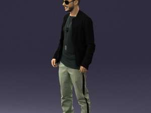 smile man in grey trousers 0362 3D 모델