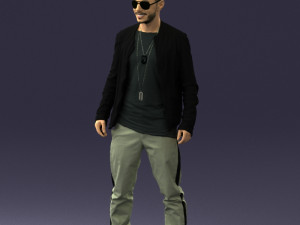 smile man in grey trousers 0362 3D 모델
