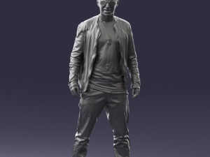 smile man in grey trousers 0362 3D 모델