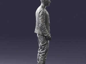 smile man in grey trousers 0362 3D 모델