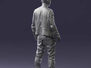 smile man in grey trousers 0362 3D 모델