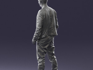 smile man in grey trousers 0362 3D 모델