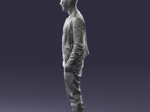 smile man in grey trousers 0362 3D 모델