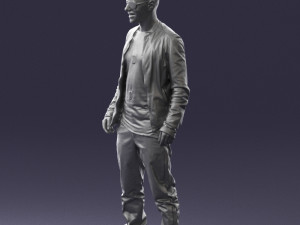 smile man in grey trousers 0362 3D 모델