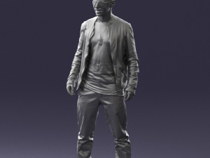 smile man in grey trousers 0362 3D 모델