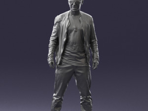 smile man in grey trousers 0362 3D 모델