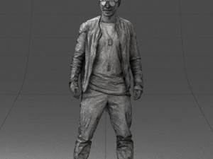 smile man in grey trousers 0362 3D 모델