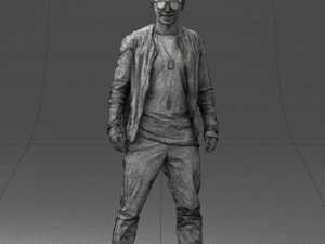 smile man in grey trousers 0362 3D 모델