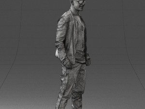 smile man in grey trousers 0362 3D 모델