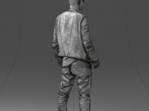 smile man in grey trousers 0362 3D 모델