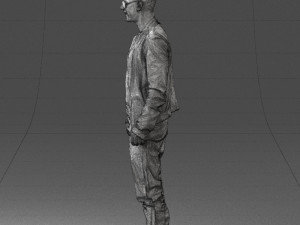 smile man in grey trousers 0362 3D 모델