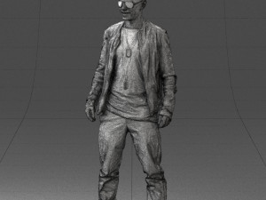 smile man in grey trousers 0362 3D 모델