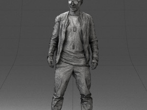 smile man in grey trousers 0362 3D 모델