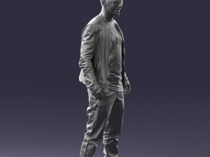 smile man in grey trousers 0362 3d print ready Modèles 3D en vedette
