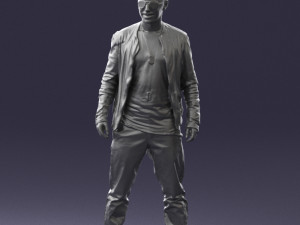 smile man in grey trousers 0362 3d print ready Modèles 3D en vedette