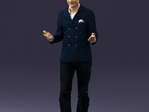 man in blue suit 0358 3d print ready Modelo de impresión 3D