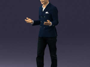 man in blue suit 0358 3d print ready 3D 프린트 모델