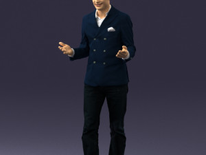 man in blue suit 0358 3d print ready 3D 프린트 모델