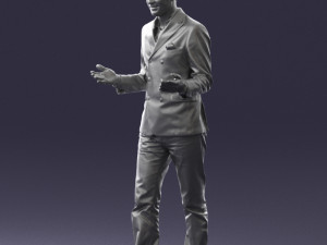 man in blue suit 0358 3d print ready 3D 프린트 모델