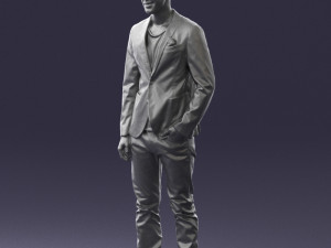 main in blue jacket 0357 Model 3D