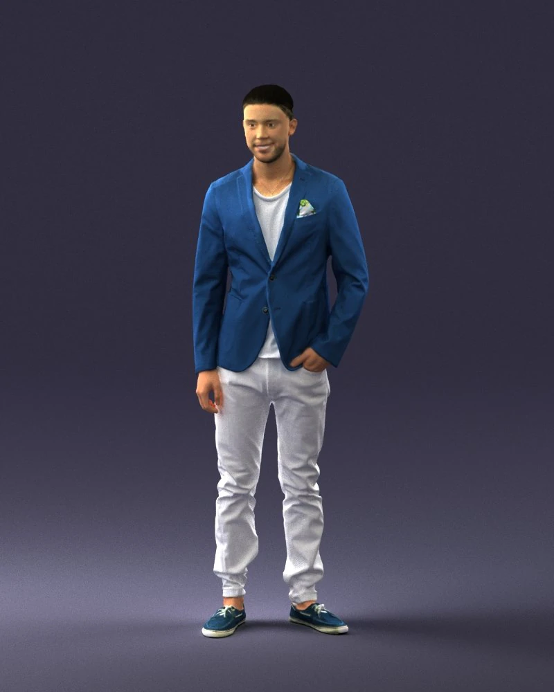 main in blue jacket 0357 3d print ready 3D Print Model .c4d .max .obj .3ds .fbx .stl .blend 