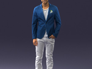 main in blue jacket 0357 3d print ready Modèles 3D en vedette
