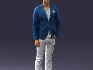 main in blue jacket 0357 3d print ready Modèles 3D en vedette