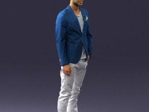 main in blue jacket 0357 3d print ready Modèles 3D en vedette