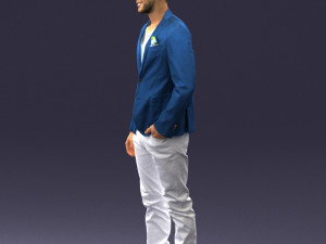 main in blue jacket 0357 3d print ready Modèles 3D en vedette
