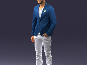 main in blue jacket 0357 3d print ready Modèles 3D en vedette